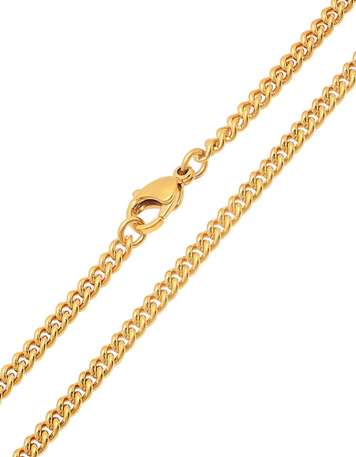 Load image into Gallery viewer, Men&#39;S Stainless Steel Gold-Tone 24&quot; Flat Curb Chain Necklace - Mens Necklace

