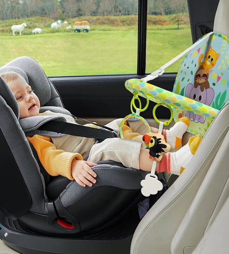 Baby Car Seat Toy for Travel Rear Facing Double Sided Baby Travel Activity Car Seat Entertainment Toy Easy Drive Gift for Newborn Baby Infant 0-12 Month