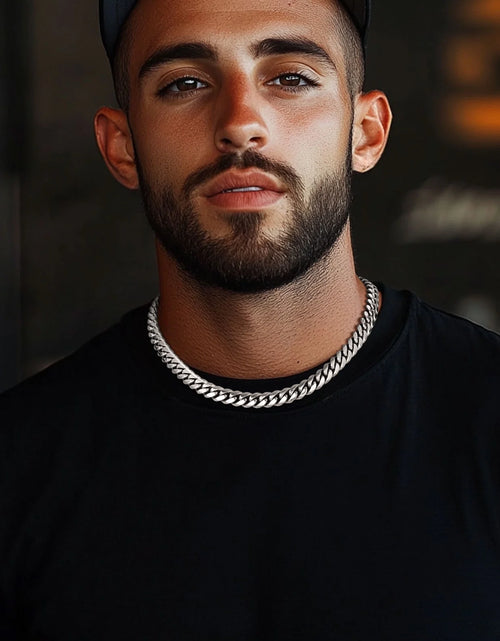 Load image into Gallery viewer, Men Jewelry Hiphop Cuban Chain Stainless Steel Necklace 26Inch 10MM Silver Color Mens Gifts for Dad
