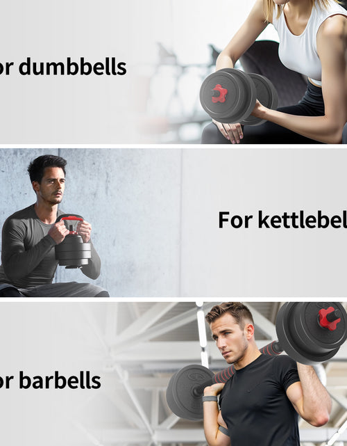 Load image into Gallery viewer, 40LB 5 in 1 Adjustable Dumbbell Set , Fitness Exercises for Home Gym, Black, 1-Inch Holes Fit Standard Sized Bar
