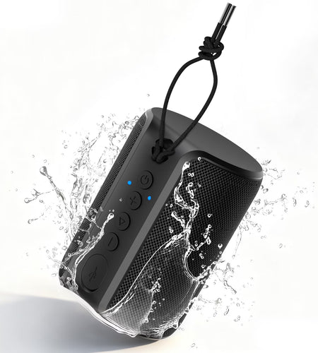 Portable Bluetooth Speaker, IPX7 Waterproof Wireless Speaker, Stocking Stuffers, Bluetooth 5.0, TWS Mini Speaker for Home/Party/Outdoor/Travel/Gifts, Black