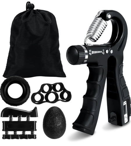 6 Pack Grip Strength Trainer Kit with Counter, Adjustable Resistance 10 to 132Lbs Hand Gripper, Hand Extension Exerciser and Forearm Workout Ring for Muscle Building and Injury Recover