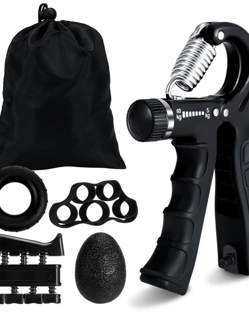 Load image into Gallery viewer, 6 Pack Grip Strength Trainer Kit with Counter, Adjustable Resistance 10 to 132Lbs Hand Gripper, Hand Extension Exerciser and Forearm Workout Ring for Muscle Building and Injury Recover
