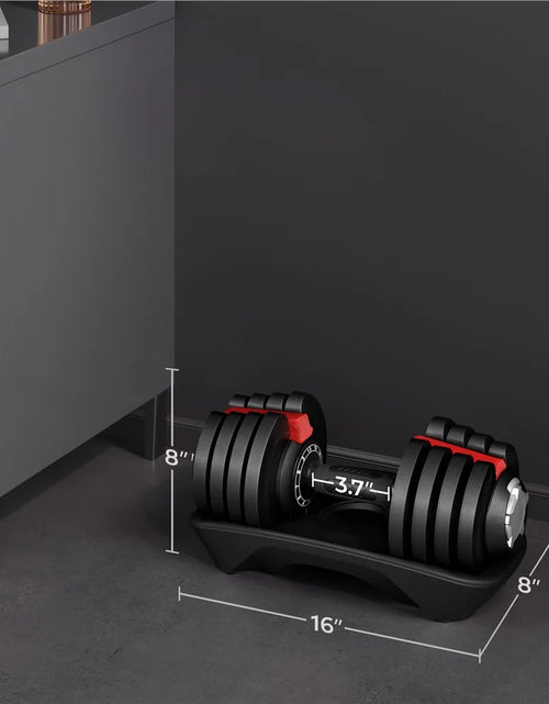 Load image into Gallery viewer, 40Lb Adjustable Dumbbell Set with Anti-Slip Handle and Tray, Black
