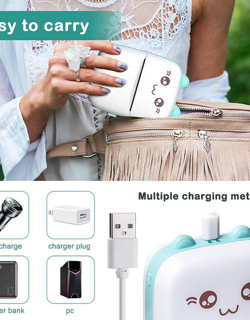Load image into Gallery viewer, Portable Mini Thermal Printer Pocket Photo Printer Wireless Bluetooth W/ 6 Rolls
