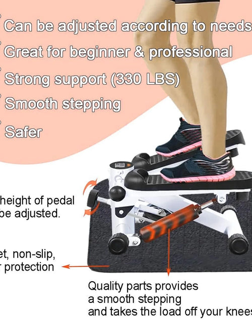 Load image into Gallery viewer, Steppers for Exercise, Mini Stair Stepper with Resistance Bands and Handlebar, 2 Ways to Use, Stair Climber Fitness Exercise Equipment for Full Body Training, 220 Lbs Weight Capacity
