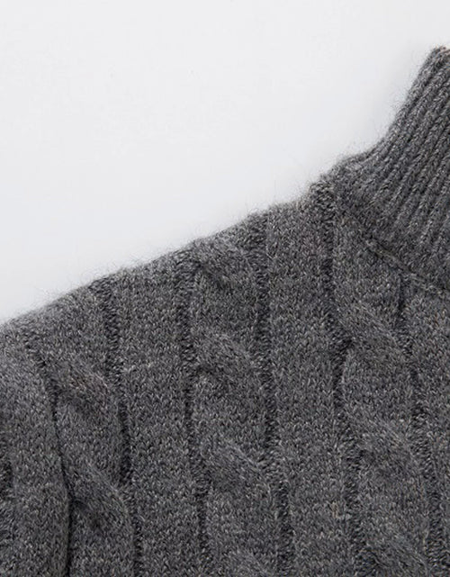 Load image into Gallery viewer, Sweaters for Men Cable Knit Crew Neck Top Long Sleeve Dressy Casual Fall and Winter Quarter Zip Pullover Sweater
