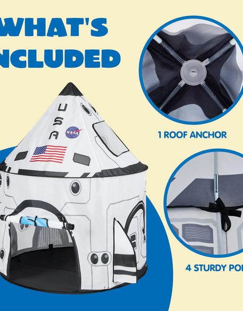 Load image into Gallery viewer, Rocket Ship Play Tent Pop up Play Tent Kids Indoor Outdoor Spaceship Playhouse Tent Set

