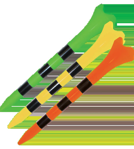 Pride Performance Plastic Golf Tees, Low-Resistance Head for Golf, Longer Drives, Durable & Stable Design, 3-1/4", Striped Citrus Mix – 25 Count