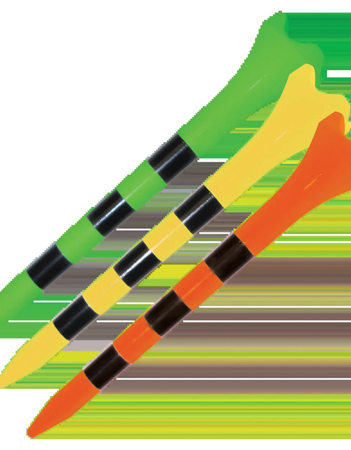 Load image into Gallery viewer, Pride Performance Plastic Golf Tees, Low-Resistance Head for Golf, Longer Drives, Durable &amp; Stable Design, 3-1/4&quot;, Striped Citrus Mix – 25 Count
