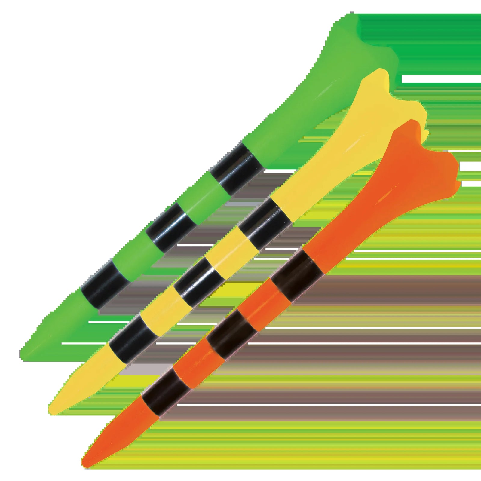 Pride Performance Plastic Golf Tees, Low-Resistance Head for Golf, Longer Drives, Durable & Stable Design, 3-1/4", Striped Citrus Mix – 25 Count