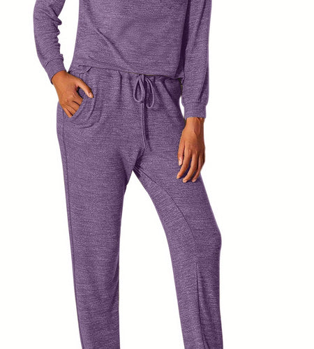 Womens Pajamas Sets Long Sleeve Top and Pant with Pockets Lounge Wear Set Oufits