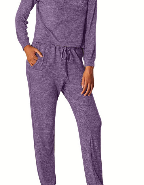Load image into Gallery viewer, Womens Pajamas Sets Long Sleeve Top and Pant with Pockets Lounge Wear Set Oufits
