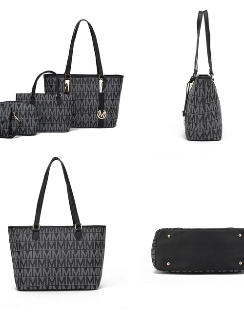 Load image into Gallery viewer, by Mia K. Marimar Women&#39;S Tote Bag with Pouch and Wristlet, Signature 4 Piece Set - Navy Blue
