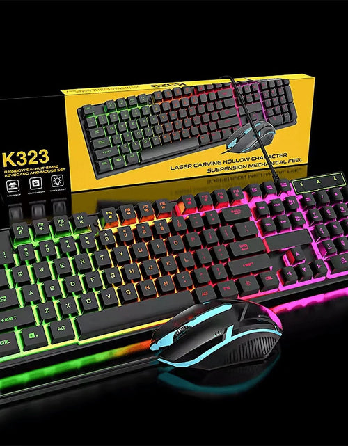 Load image into Gallery viewer, Wired Gaming Keyboard with RGB Backlight, Black
