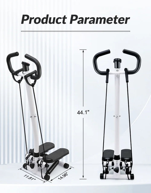 Load image into Gallery viewer, Steppers for Exercise, Mini Stair Stepper with Resistance Bands and Handlebar, 2 Ways to Use, Stair Climber Fitness Exercise Equipment for Full Body Training, 220 Lbs Weight Capacity
