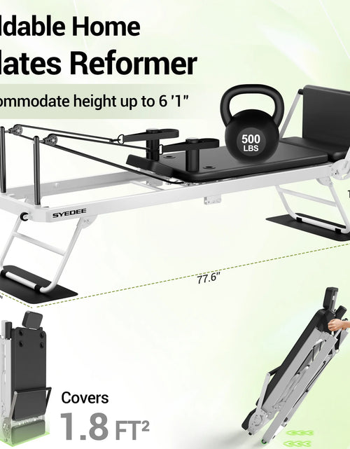 Load image into Gallery viewer, Foldable Pilates Equipment for Home Workouts,Balanced Body Pilates Reformer Machine for Home and Gym, Pilates Exercise Equipment with Jump Board, Additional 4 Springs
