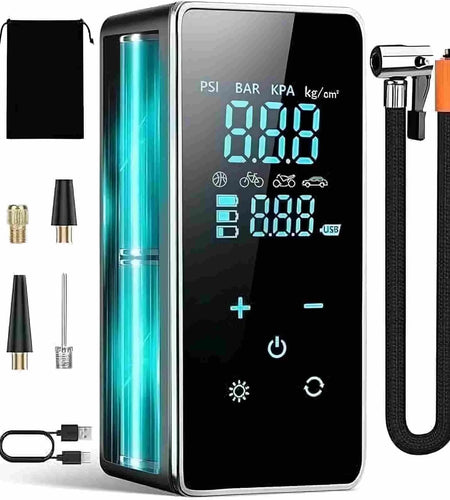 Tire Inflator Portable Air Compressor-18000Mah-Portable Air Pump-150 PSI Tire Pump with Touch Screen/Gauge/Light for Car, Motorcycle, Bike, Ball