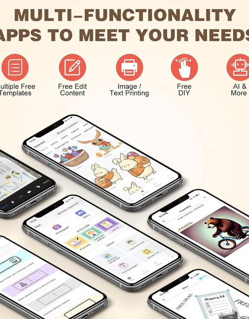 Load image into Gallery viewer, SLOK Thermal Mini Printer, Portable Inkless Bluetooth Sticker Maker with 10 Rolls Paper, Pink
