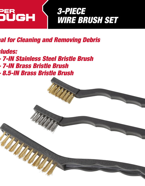 Load image into Gallery viewer, 3-Piece Wire Utility Brush Set for Utility Cleaning Brass and Stainless Steel
