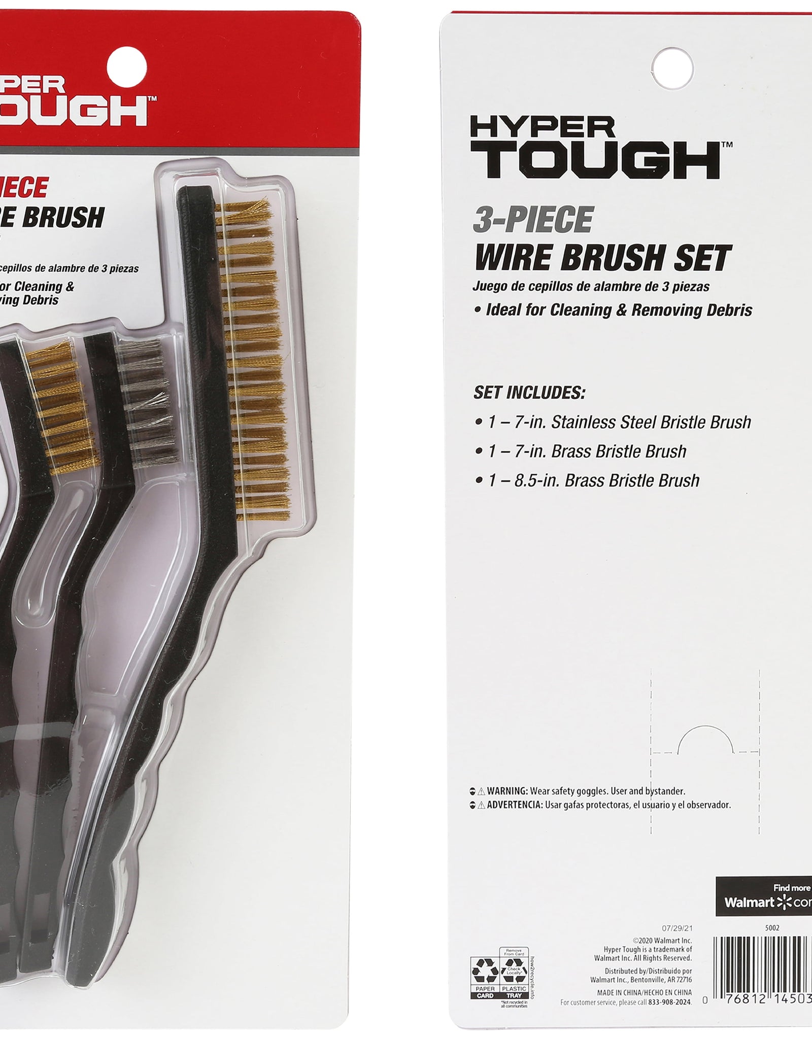 3-Piece Wire Utility Brush Set for Utility Cleaning Brass and Stainless Steel