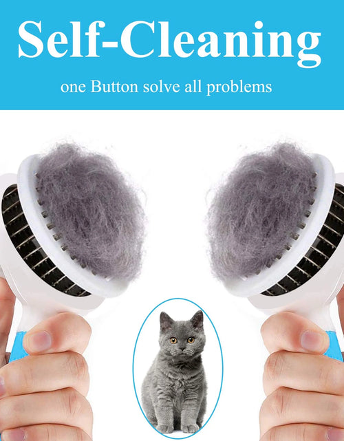 Load image into Gallery viewer, Cat and Dog Brush, Self Cleaning Deshedding Tool for Undercoat, Mats, Knots, Flakes - All Hair Lengths

