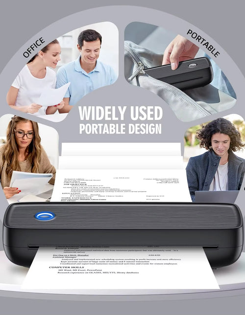 Load image into Gallery viewer, Portable Wireless Bluetooth Thermal Inkless Printer - Support US Letter &amp;Legal, Thermal Paper, Compatible with Ios, Android&amp;Lapt
