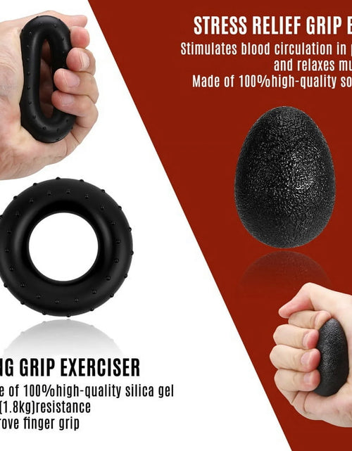 Load image into Gallery viewer, 6 Pack Grip Strength Trainer Kit with Counter, Adjustable Resistance 10 to 132Lbs Hand Gripper, Hand Extension Exerciser and Forearm Workout Ring for Muscle Building and Injury Recover
