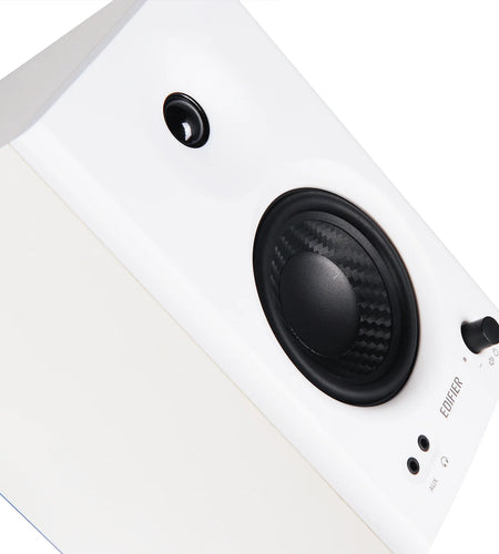 MR4 Powered Studio Monitor Speakers, 4" Active Near-Field Monitor Speaker - White (Pair)