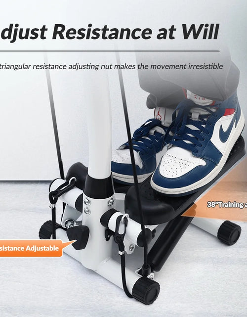 Load image into Gallery viewer, Steppers for Exercise, Mini Stair Stepper with Resistance Bands and Handlebar, 2 Ways to Use, Stair Climber Fitness Exercise Equipment for Full Body Training, 220 Lbs Weight Capacity
