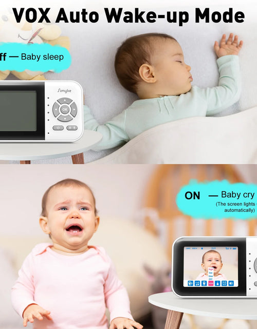 Load image into Gallery viewer, Dual Camera Video Baby Monitor, 2.8&quot; LCD, Wireless, Night Vision, 2-Way Audio, App Access, 1200Ft Range, Feeding Timer, Temperature Sensor, Portable for Home Use
