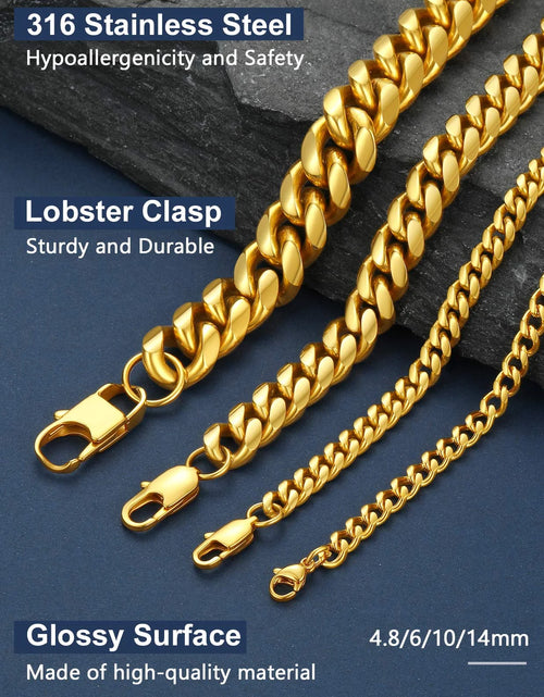 Load image into Gallery viewer, Men&#39;S Stainless Steel Chain Rapper Necklace 4.8Mm 14 Inch Costume Hip Hop Jewelry Mens Gifts
