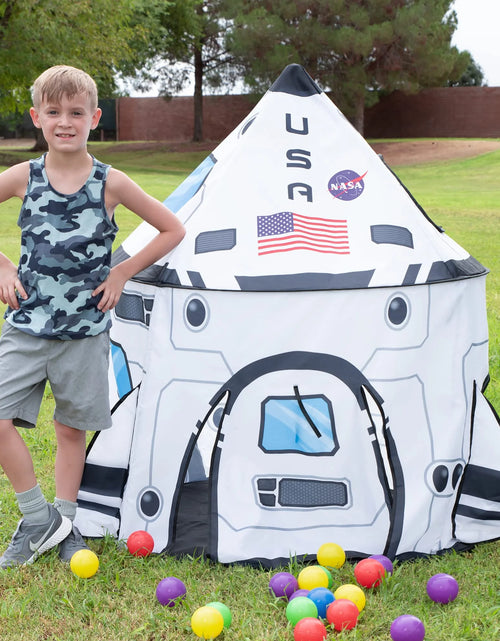 Load image into Gallery viewer, Rocket Ship Play Tent Pop up Play Tent Kids Indoor Outdoor Spaceship Playhouse Tent Set
