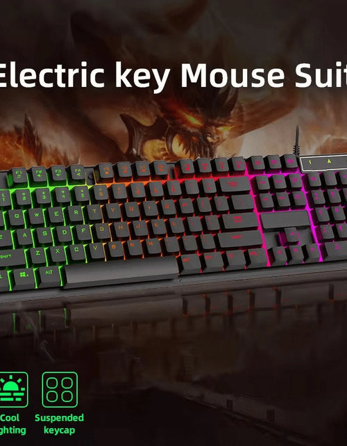 Load image into Gallery viewer, Wired Gaming Keyboard with RGB Backlight, Black
