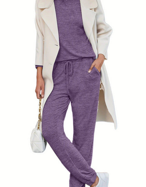 Load image into Gallery viewer, Womens Pajamas Sets Long Sleeve Top and Pant with Pockets Lounge Wear Set Oufits
