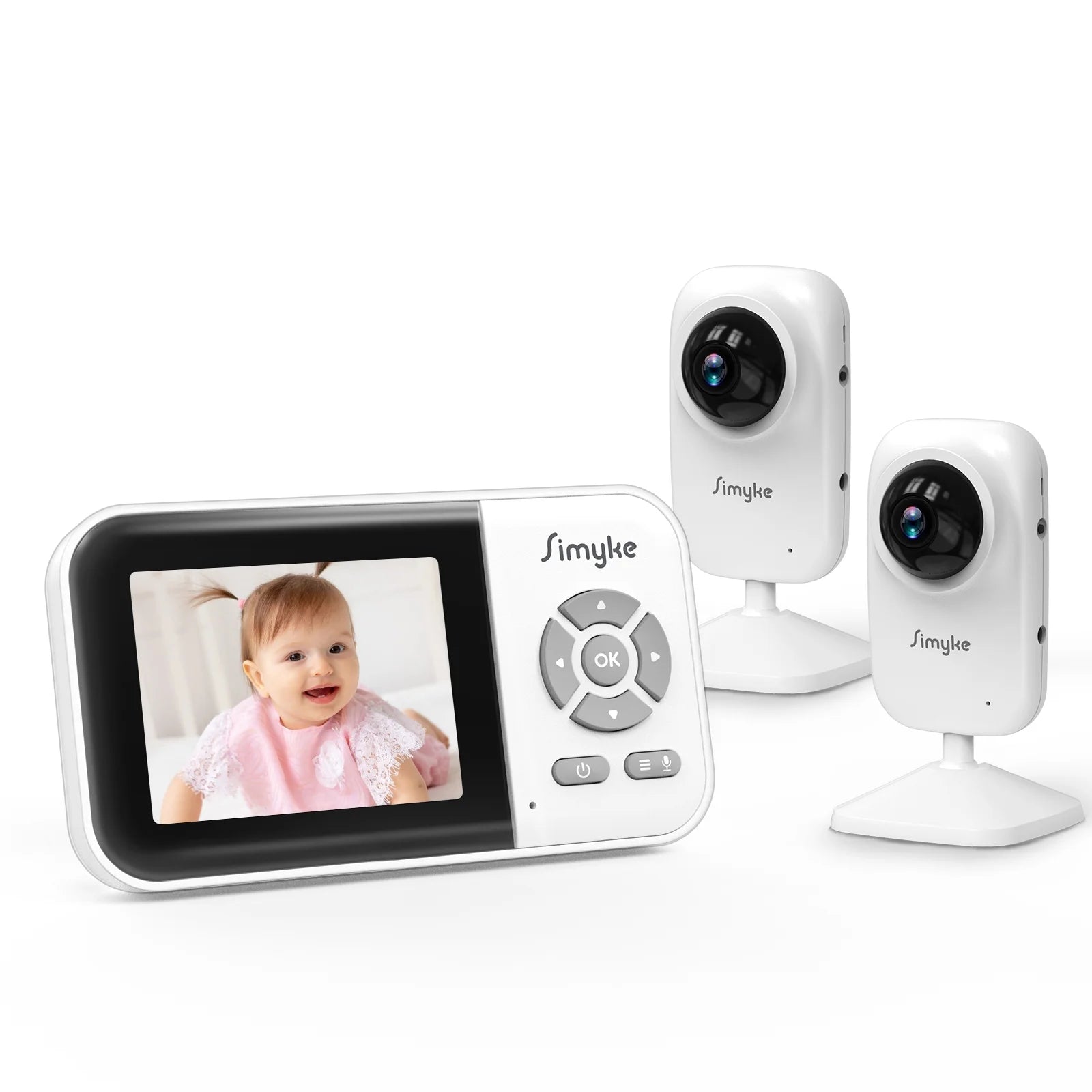 Dual Camera Video Baby Monitor, 2.8" LCD, Wireless, Night Vision, 2-Way Audio, App Access, 1200Ft Range, Feeding Timer, Temperature Sensor, Portable for Home Use
