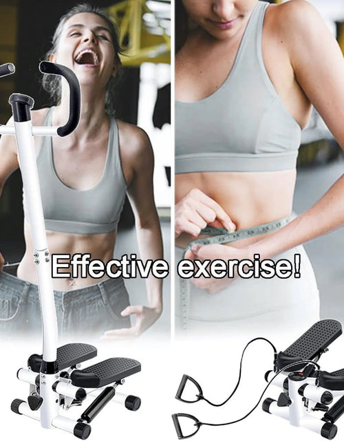 Load image into Gallery viewer, Steppers for Exercise, Mini Stair Stepper with Resistance Bands and Handlebar, 2 Ways to Use, Stair Climber Fitness Exercise Equipment for Full Body Training, 220 Lbs Weight Capacity
