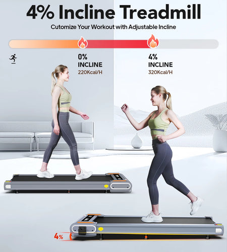 Walking Pad with Incline under Desk Treadmill 2.5HP Electric Treadmill Walking Jogging Machine for Home Office with Remote Control 265Lbs