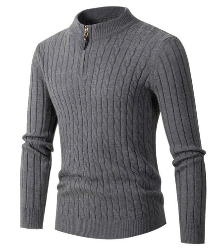 Sweaters for Men Cable Knit Crew Neck Top Long Sleeve Dressy Casual Fall and Winter Quarter Zip Pullover Sweater