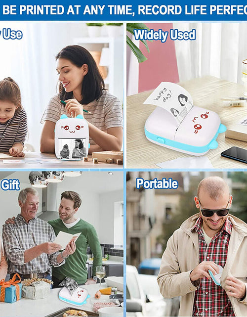 Load image into Gallery viewer, Portable Mini Thermal Printer Pocket Photo Printer Wireless Bluetooth W/ 6 Rolls
