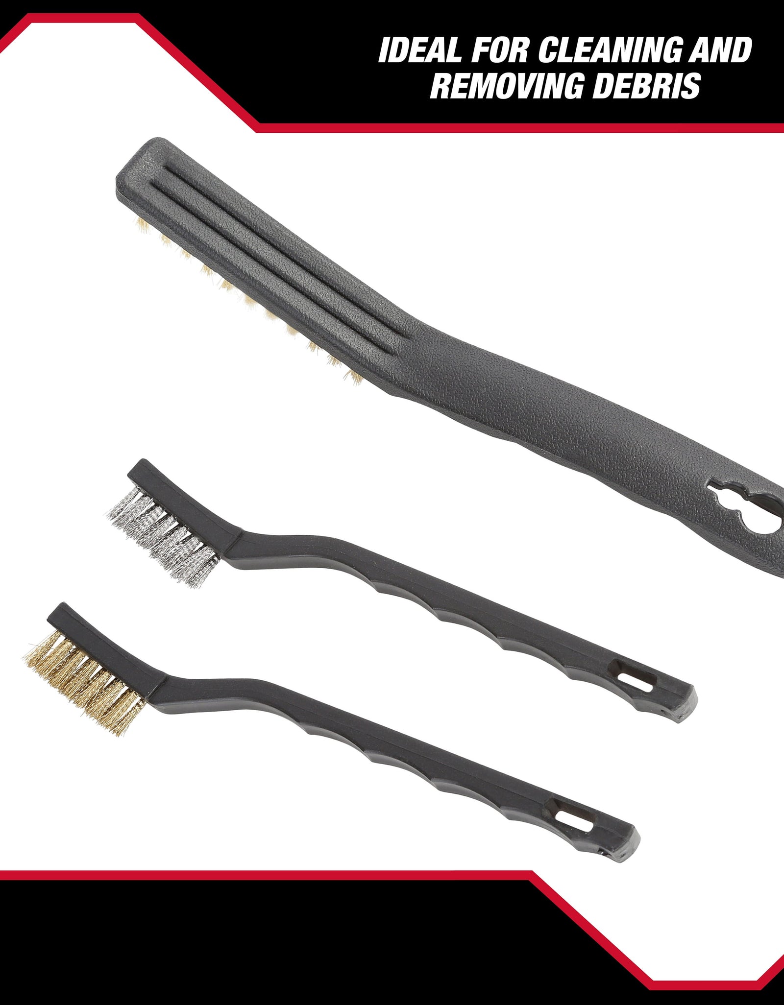 3-Piece Wire Utility Brush Set for Utility Cleaning Brass and Stainless Steel