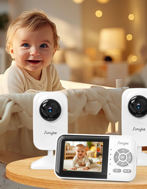 Load image into Gallery viewer, Dual Camera Video Baby Monitor, 2.8&quot; LCD, Wireless, Night Vision, 2-Way Audio, App Access, 1200Ft Range, Feeding Timer, Temperature Sensor, Portable for Home Use
