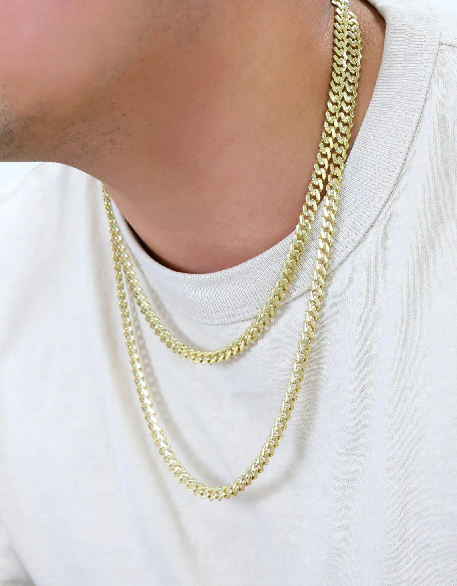 14K Real Yellow Gold Royal Monaco 6Mm Miami Cuban Link Necklace (16"-30") Italian Jewelry for Men & Women