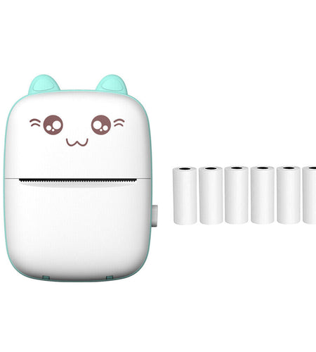 Portable Mini Thermal Printer Pocket Photo Printer Wireless Bluetooth W/ 6 Rolls