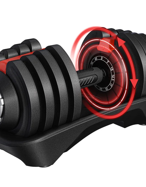 Load image into Gallery viewer, 40Lb Adjustable Dumbbell Set with Anti-Slip Handle and Tray, Black
