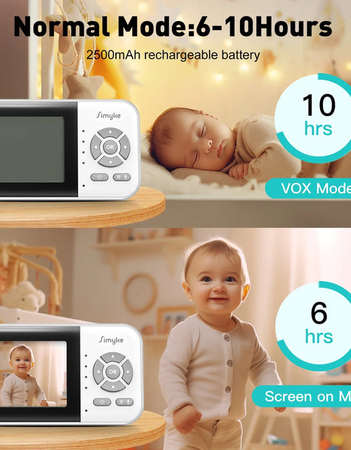 Load image into Gallery viewer, Dual Camera Video Baby Monitor, 2.8&quot; LCD, Wireless, Night Vision, 2-Way Audio, App Access, 1200Ft Range, Feeding Timer, Temperature Sensor, Portable for Home Use
