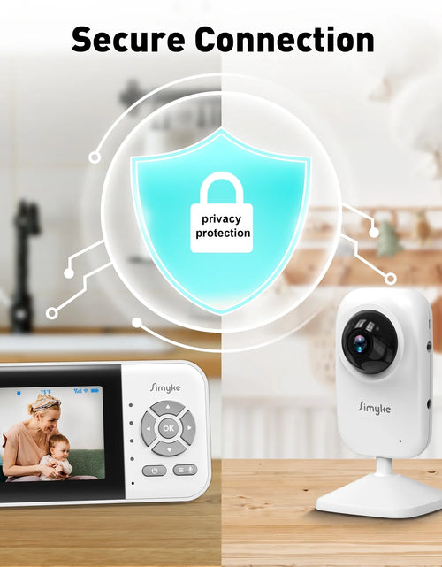 Load image into Gallery viewer, Dual Camera Video Baby Monitor, 2.8&quot; LCD, Wireless, Night Vision, 2-Way Audio, App Access, 1200Ft Range, Feeding Timer, Temperature Sensor, Portable for Home Use
