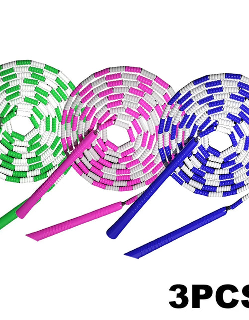 Load image into Gallery viewer, Jump Rope, 3 PCS Adjustable Length Tangle-Free Segmented Soft Beaded Skipping Rope, Fitness Jump Rope for Man Women Weight Loss 9.2 Ft
