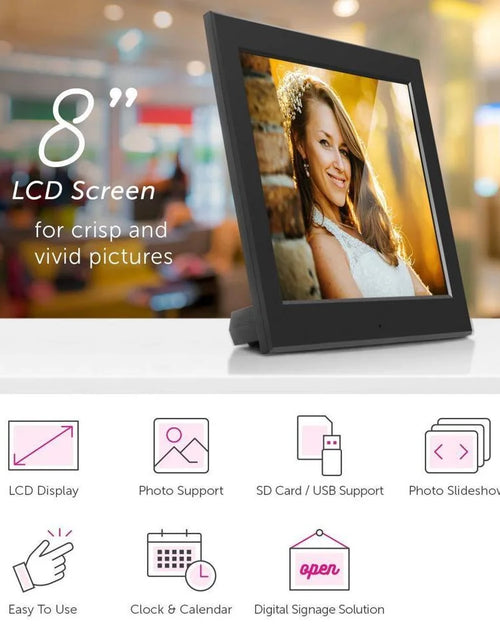 Load image into Gallery viewer, 8&quot; Slim Digital Photo Frame with Auto Slideshow (1024 X 768 Resolution, 4:3 Aspect Ratio)
