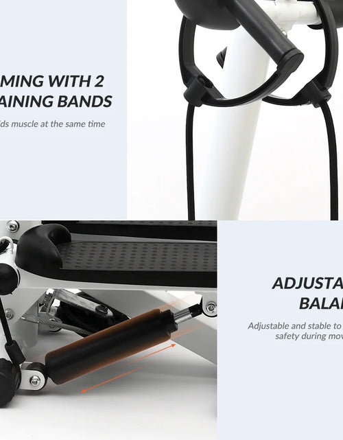 Load image into Gallery viewer, Steppers for Exercise, Mini Stair Stepper with Resistance Bands and Handlebar, 2 Ways to Use, Stair Climber Fitness Exercise Equipment for Full Body Training, 220 Lbs Weight Capacity
